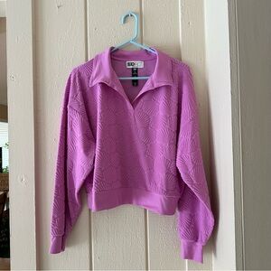 NEW BEACH RIOT PURPLE/PINK CROPPED PULLOVER KNIT TOP CUTE! L
